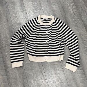 Universal Thread Black and Cream Striped Cardigan